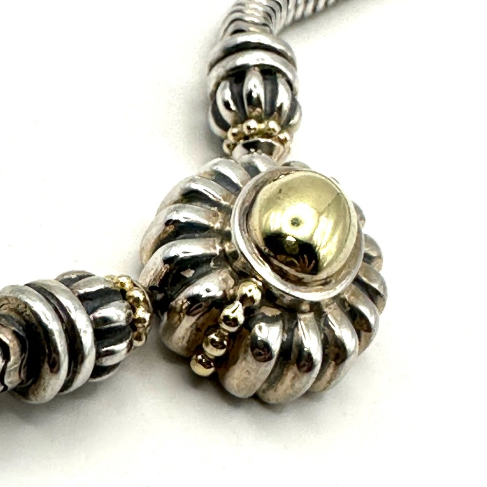 Lagos Caviar Sterling & 18 Kt Gold Necklace - Picture 5 of 9